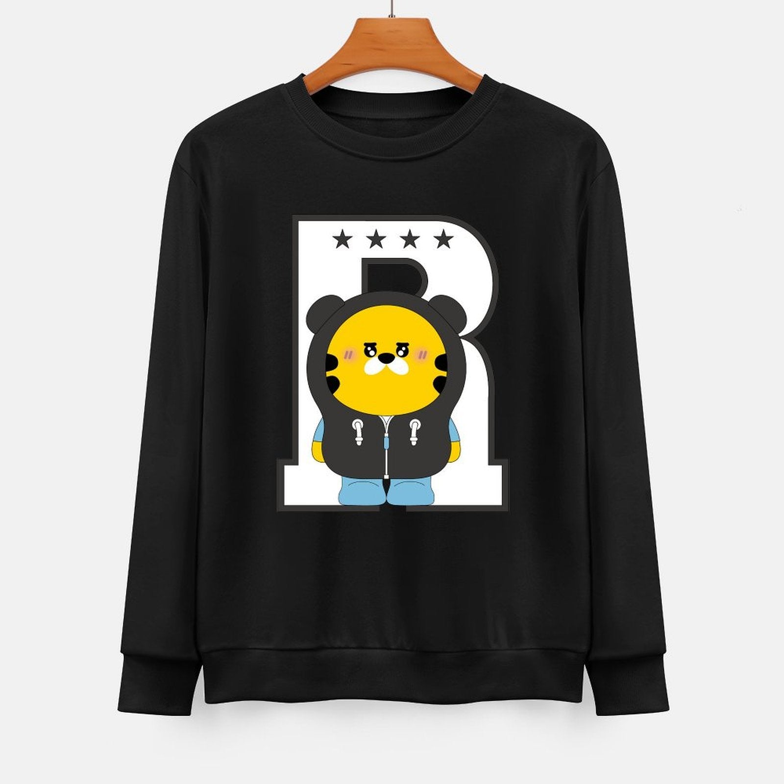 Front Patterned Long Sleeve TopBold SmoothWear